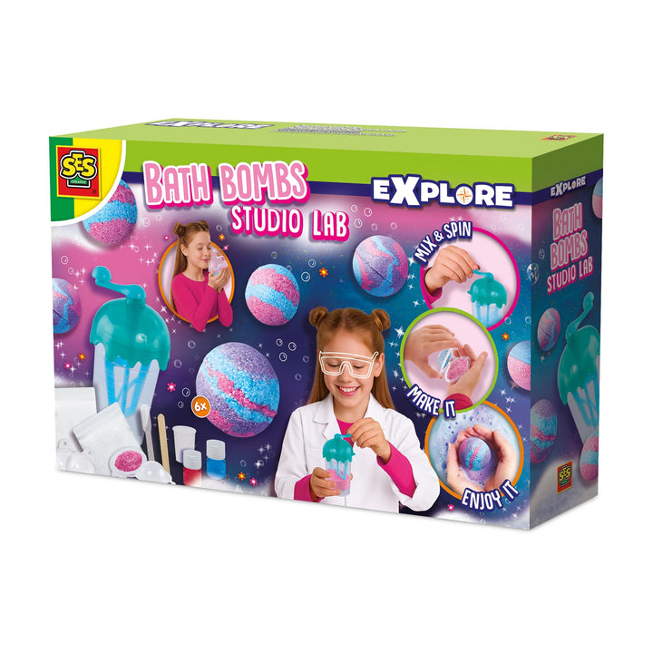 SES Creative Studio Lab - Badebomben Set | Experimente | Badekugeln Selber Machen | Made in Holland