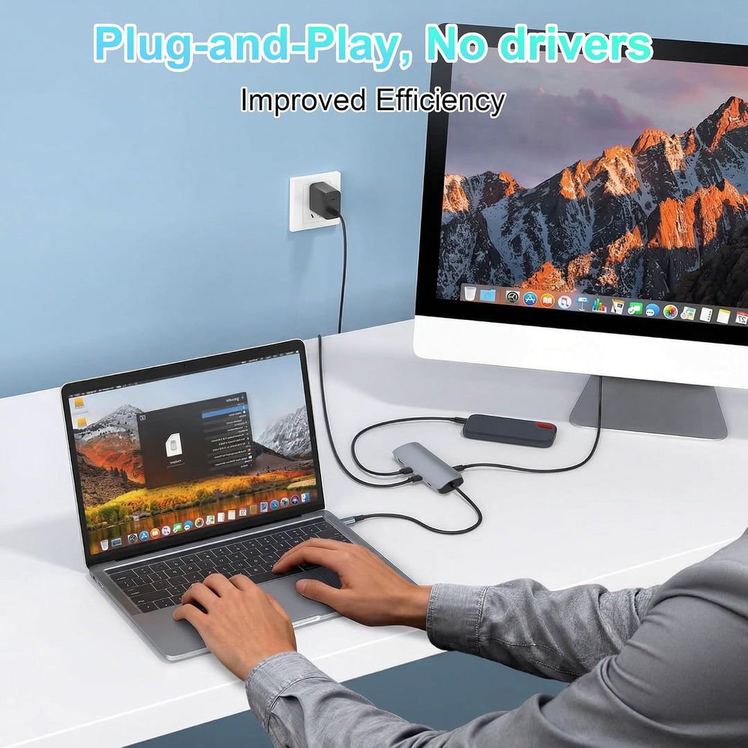 USB C Hub 10Gbps, 8-in-1 USB Hub 3.2 mit 4K@60USB C Hub 8-in-1, USB C Multiport Adapter mit 4K@60Hz