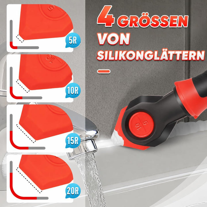 DIYSELF 4-in-1 Glasschaber-Set mit Silikonentferner und Dichtungsschaber Rot, Rot