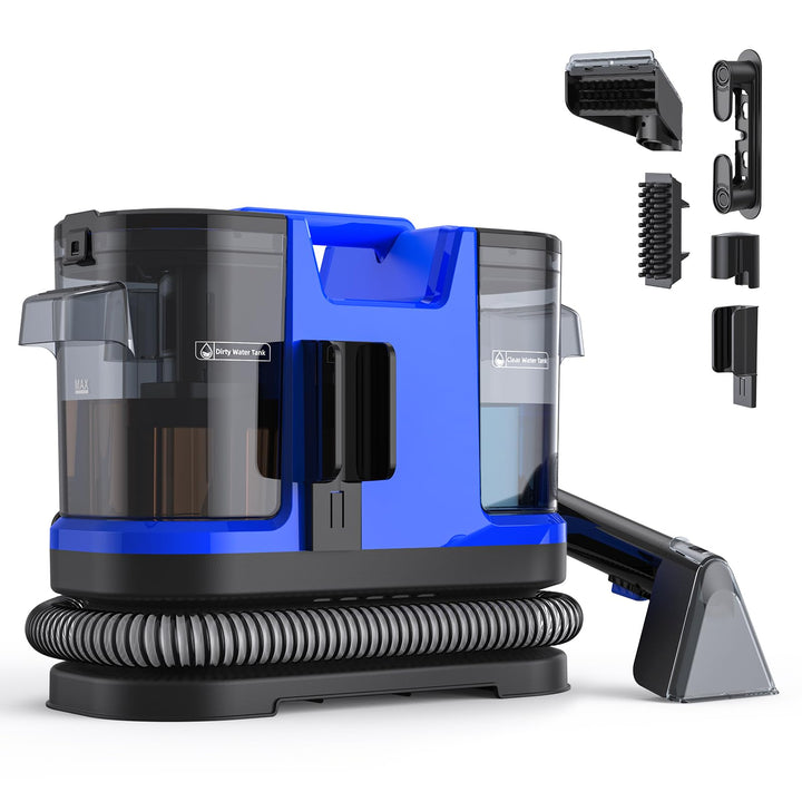 Lubluelu Nasssauger Polsterreiniger Gerät, 600 W - 22 kPa Teppichreiniger Waschsauger, tragbares Tep