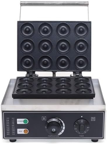 Elektrischer Donutmaker, 1550W Donut Maker für12 Mini-Donuts, Kommerzielle Donutmaschine 50–300°C Te