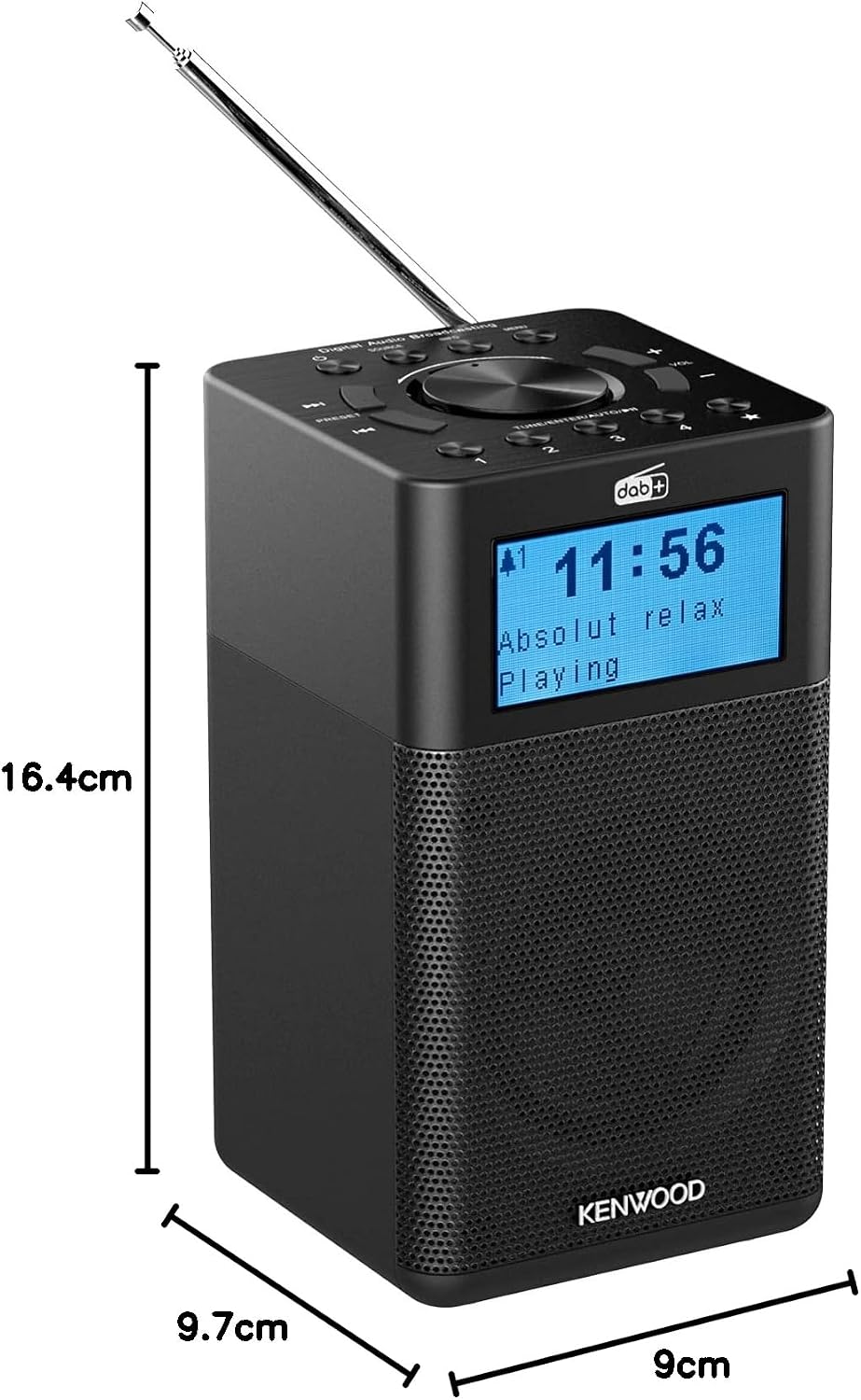 Kenwood CR-M10DAB-B Kompaktradio (DAB+, UKW, Bluetooth, Line-In, Kopfhöreranschluss, Weckfunktion, F