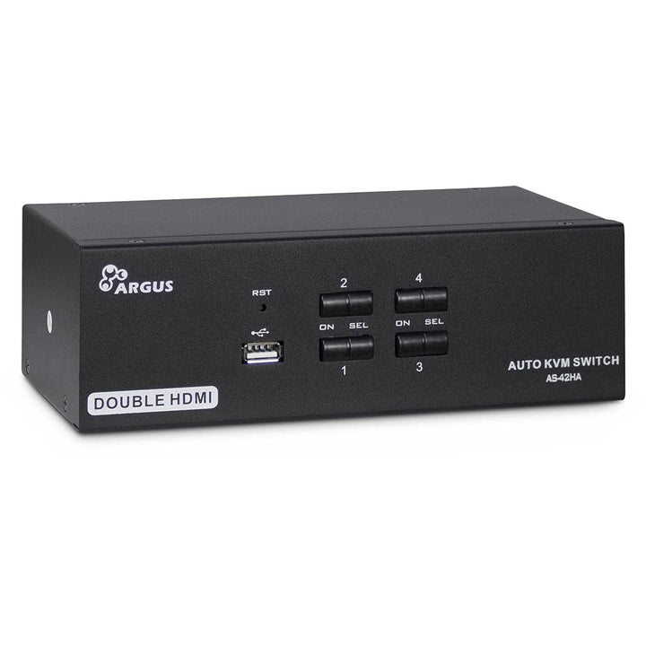Inter-Tech IPC KVM Switch AS-42HA HDMI, Metall, Schwarz