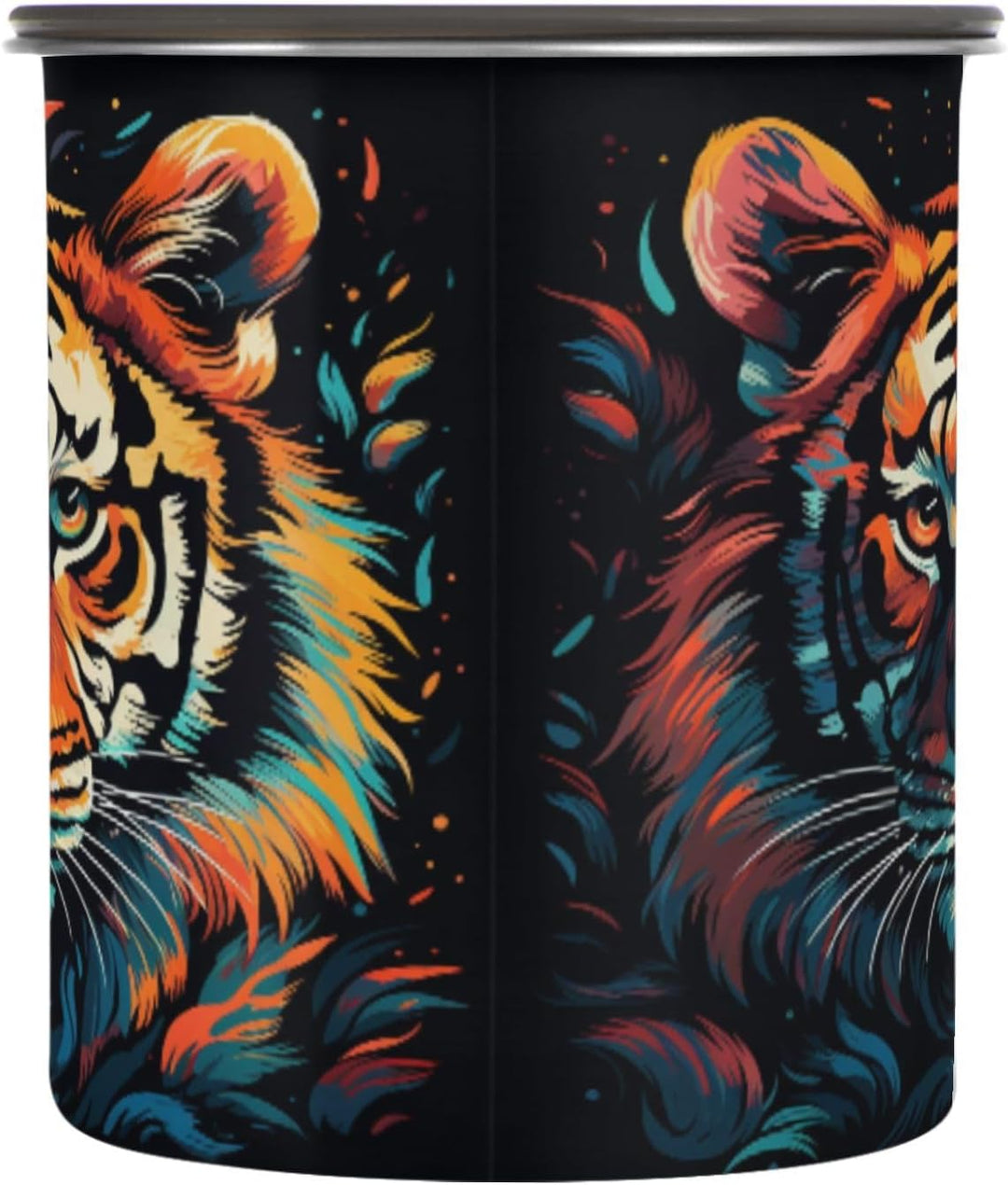 Coole Aquarell Tiger Kaffeeaufbewahrungsbehälter,Vorratsdosen für die Küche Speisekammer,Ideal für Z