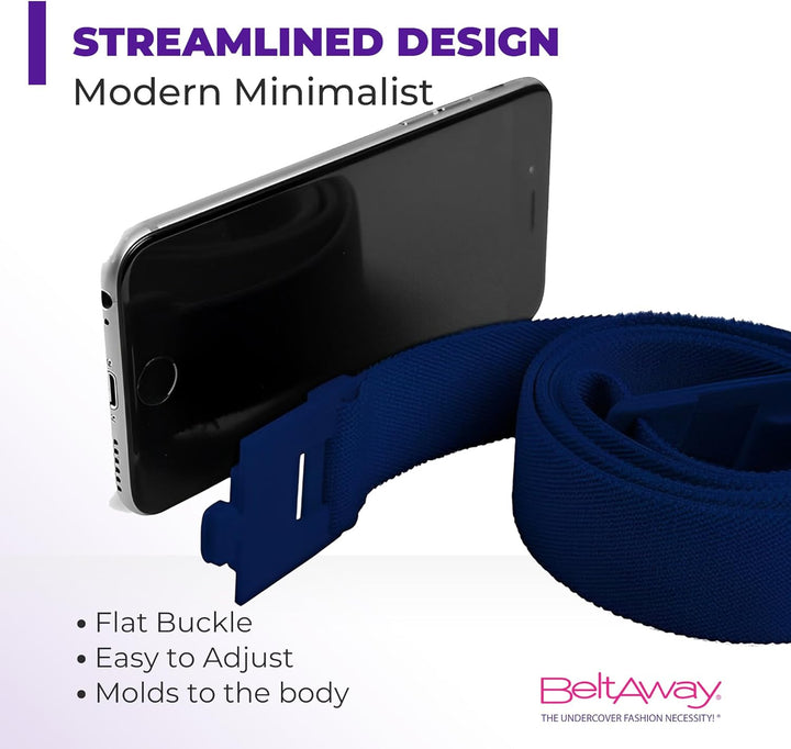 BELTAWAY-The Square Adjustable No Show Flat Buckle Belt Comfortably Holds Your Pants Up Plus Size (1