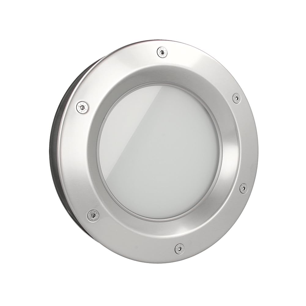 MLS Bullauge B6000 für Türen, Rostfreier Edelstahl, 350 mm, Mattes Glas 350 mm Mattes Glas, 350 mm M