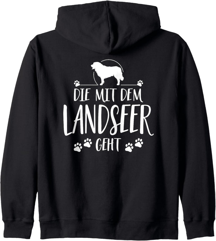 Die mit dem Landseer geht Hund Hunde lustig Hundespruch Kapuzenjacke