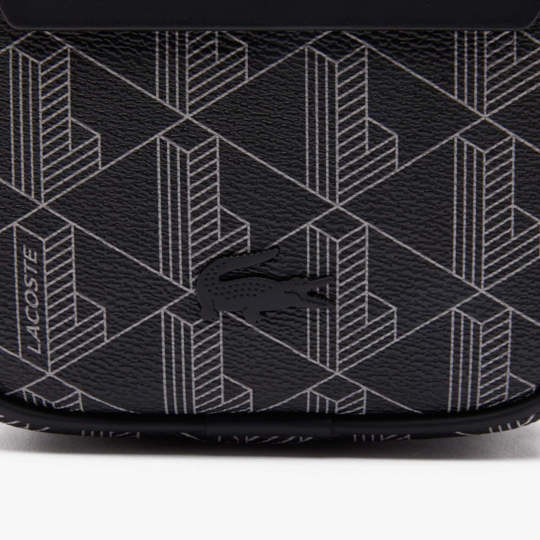 Lacoste Herren Nh4409lx Handtasche, Monogram schwarz grau, Einheitsgrösse EU, Monogram Schwarz Grau