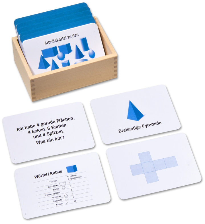 Arbeitskartei zu den Geometrischen Körpern und Formen, Montessori Freiarbeit, 100 Aufgabenkarten in