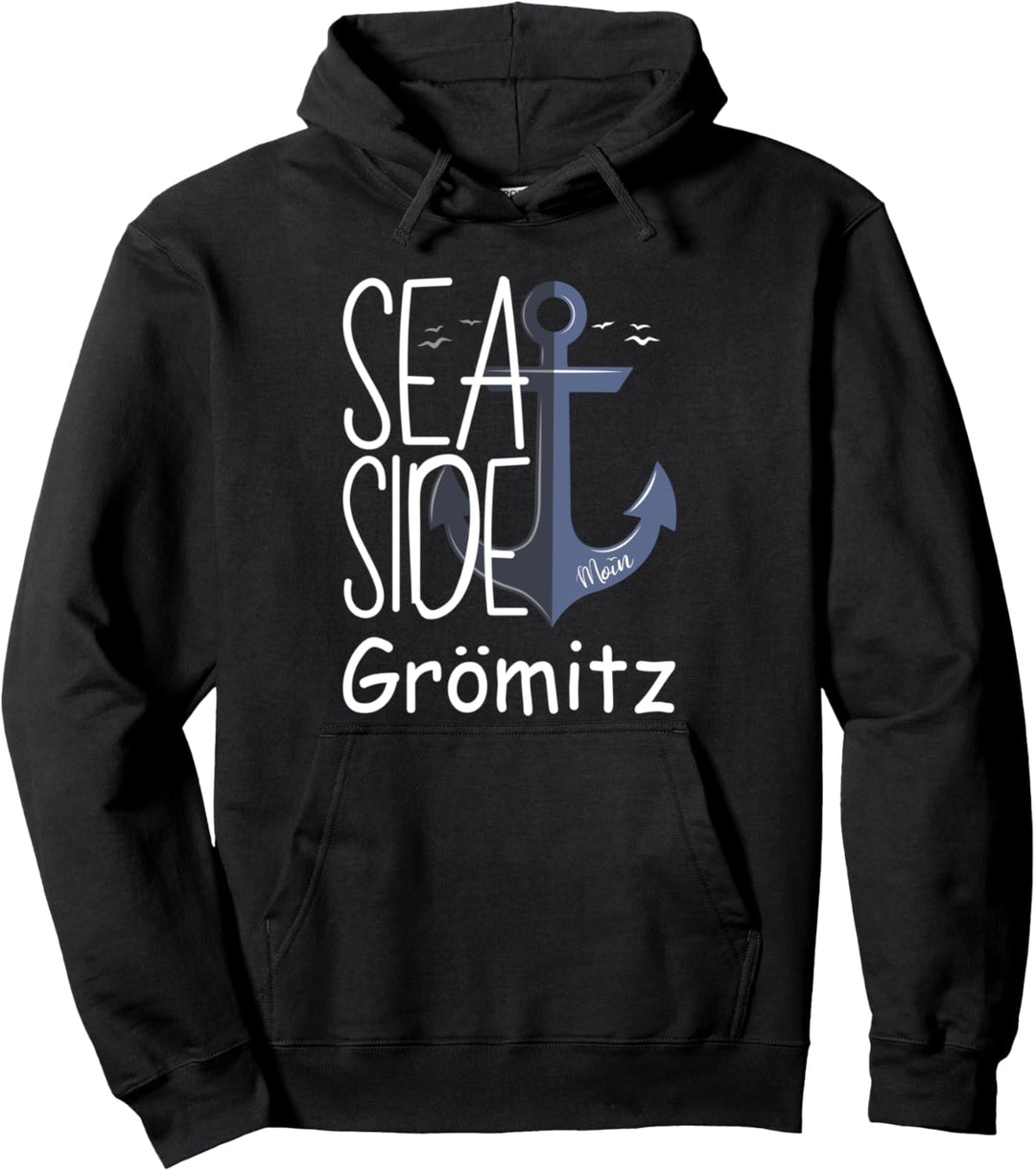 Grömitz mit Anker Meer Ostsee Urlaub Ostseeküste Pullover Hoodie
