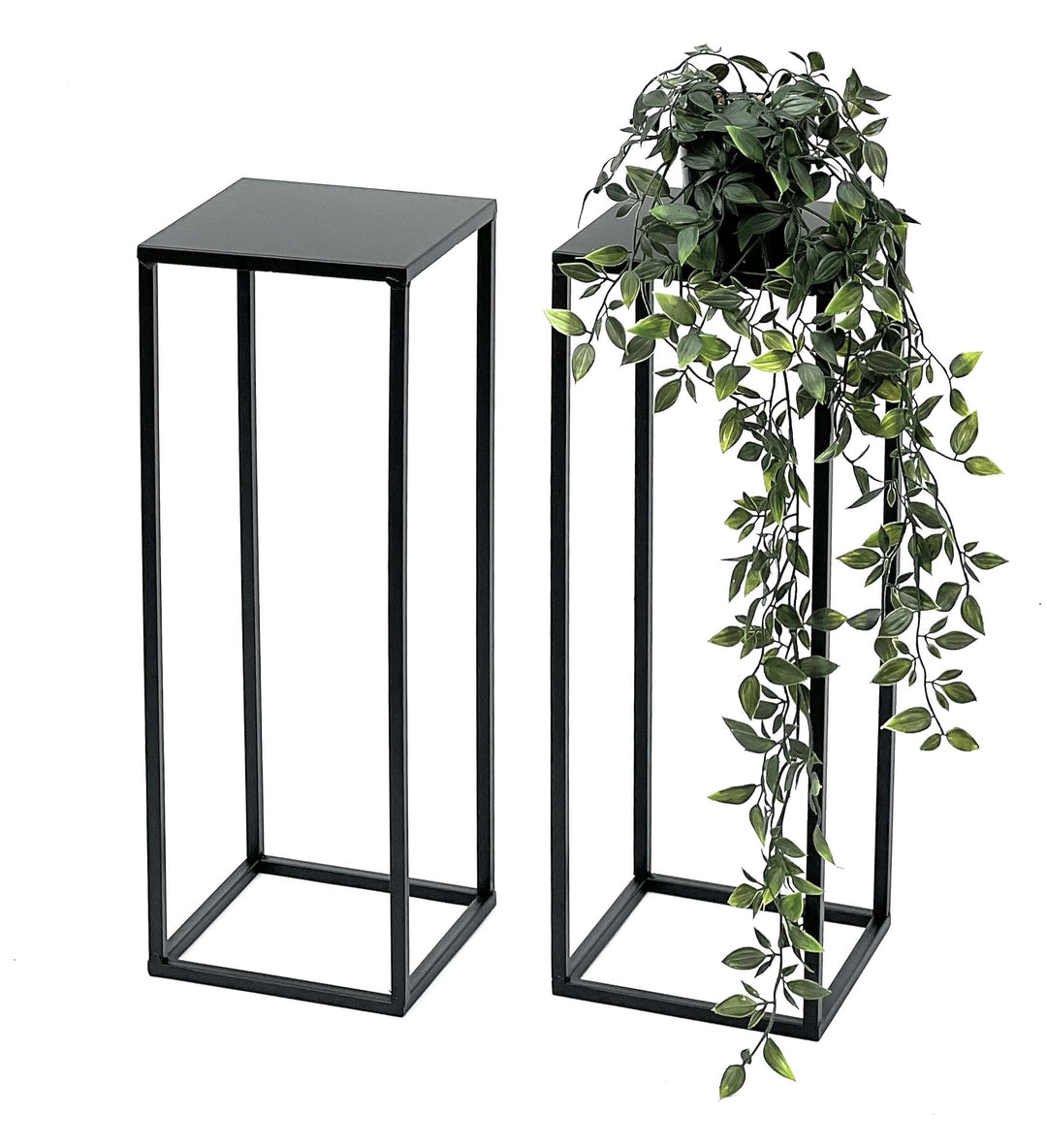 DanDiBo 2x Blumenhocker Metall Schwarz 50 cm Blumenständer 96315 S Beistelltisch Blumensäule Modern