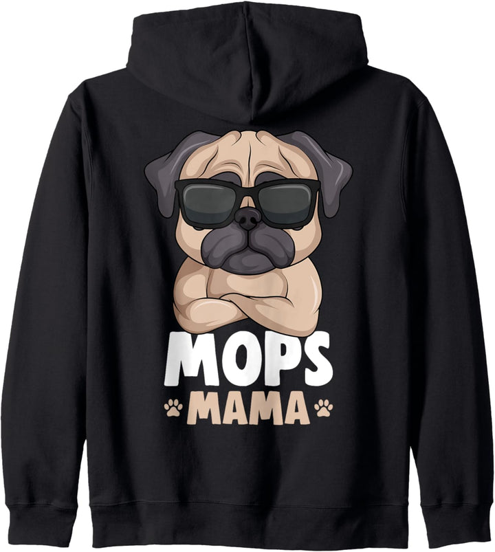 Mops Mama Hunde Frauchen Damen Kapuzenjacke