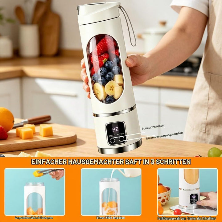Tragbarer Mixer Smoothie Maker To Go, 450ml Portable Blender, USB Wiederaufladbarer Mini Mixer To Go