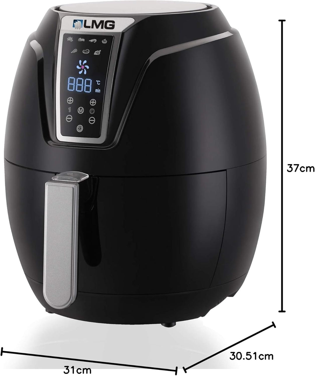 Heissluftfritteuse Premium 3.2L - Airfryer Mit Touch-Bedienfeld, Neueste Technik, 100% knusprig mit