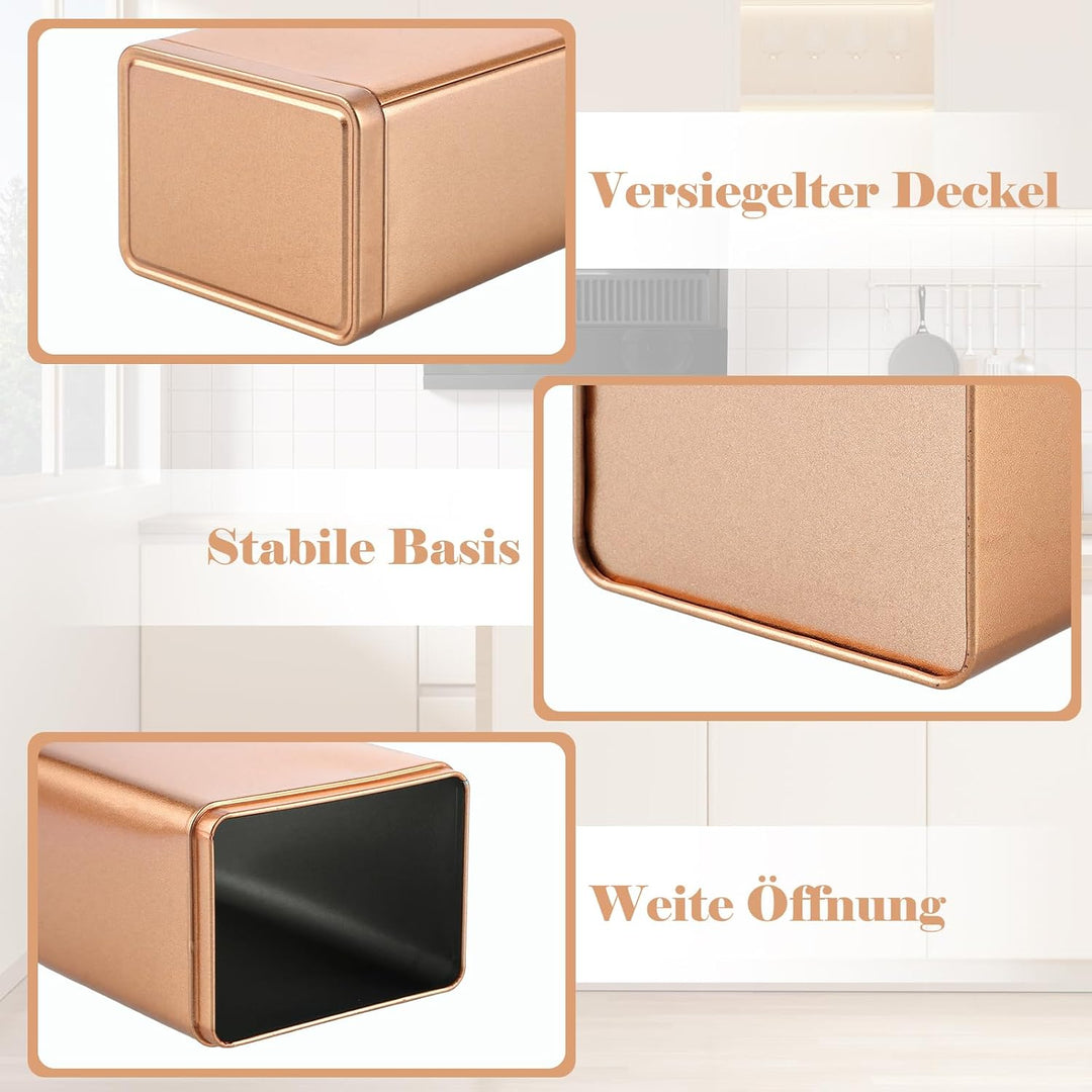 8 Stück eckige Teedosen für Losen Tee, Metall Kaffeedose Tee Dose mit Deckel Luftdicht, Teebox Tee B