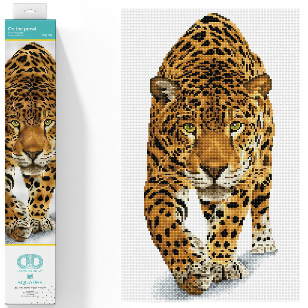 DIAMOND DOTZ 2591787 Original 5D Diamond Painting Squares Set, Leopard, DIY Diamant-Malerei-Kit mit