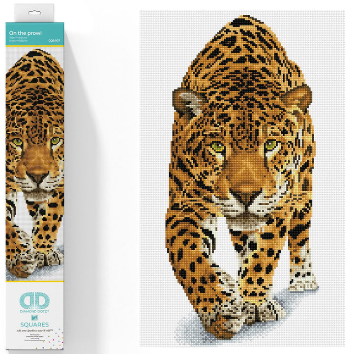 DIAMOND DOTZ 2591787 Original 5D Diamond Painting Squares Set, Leopard, DIY Diamant-Malerei-Kit mit