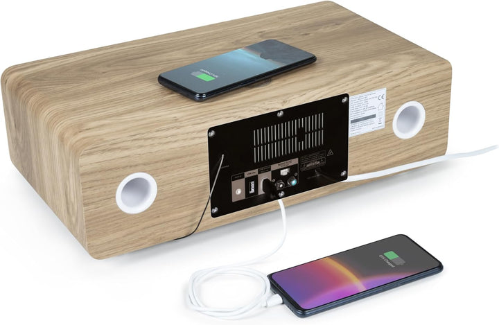 Bluetooth-Mikrosystem THOMSON Weiss und Schwarz FM/CD/MP3/USB-Radio, 60 W, Equalizer