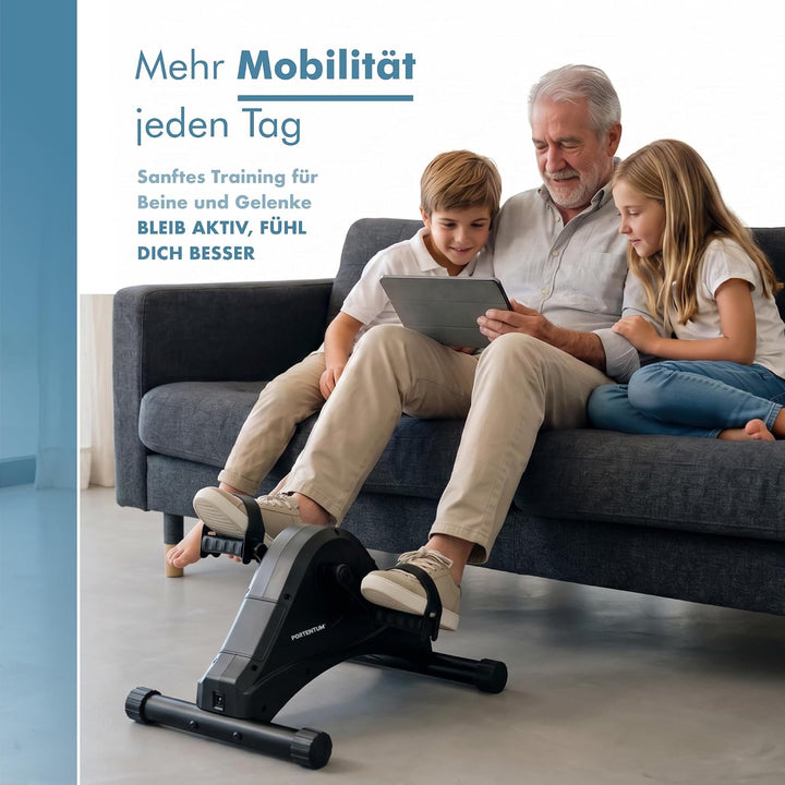 PORTENTUM Pedaltrainer für Senioren elektrisch motorisiert – 12 Geschwindigkeiten und Fernbedienung