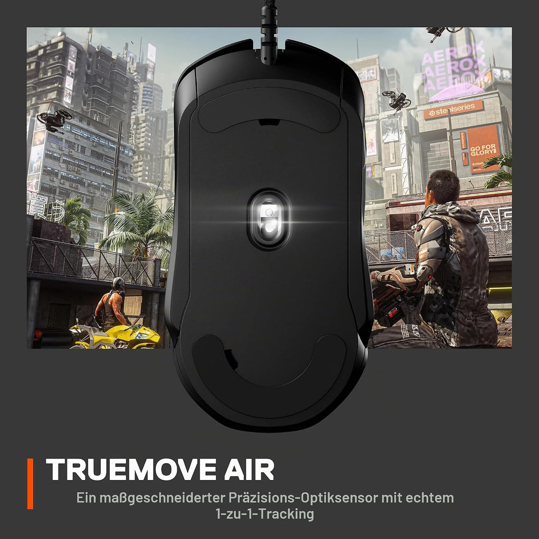SteelSeries Rival 5 Kabelgebunden Gaming-Maus Optisch Ergonomisch, Beleuchtet Schwarz, Grau 62551 Wi