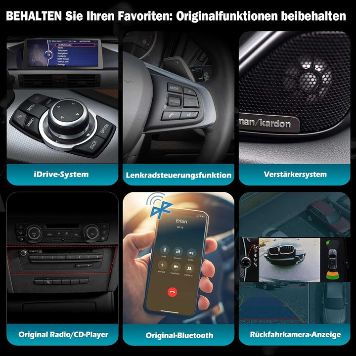 Erisin 12.3 Zoll Qualcomm 8-Kern 8GB+128GB Android 14 Autoradio mit GPS Navi für BMW 3er E90 E91 E92