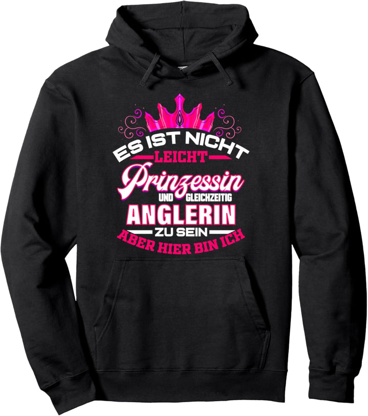 Anglerin Geschenk für Angelurlaub Frau Angel Fischen Angeln Pullover Hoodie