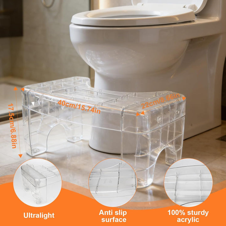Toilettenhocker Erwachsene, Abnehmbar WC Hocker Erwachsener 17.5 cm Höhe, rutschfest Squatty Potty r