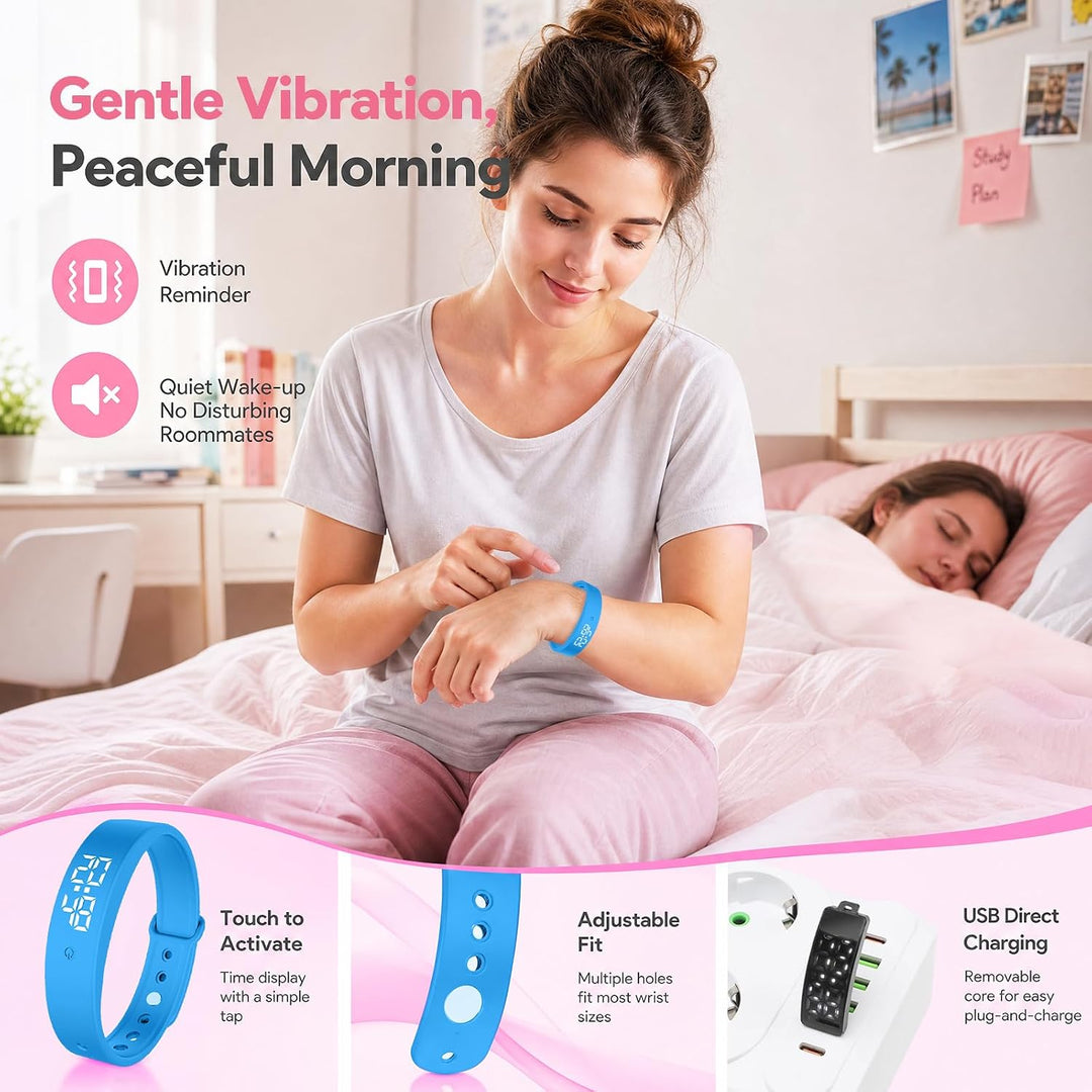 CEWROM Vibrationswecker Armband, Wecker Armband Vibration mit Timer, Vibrationsalarm Erinnerung Uhr,