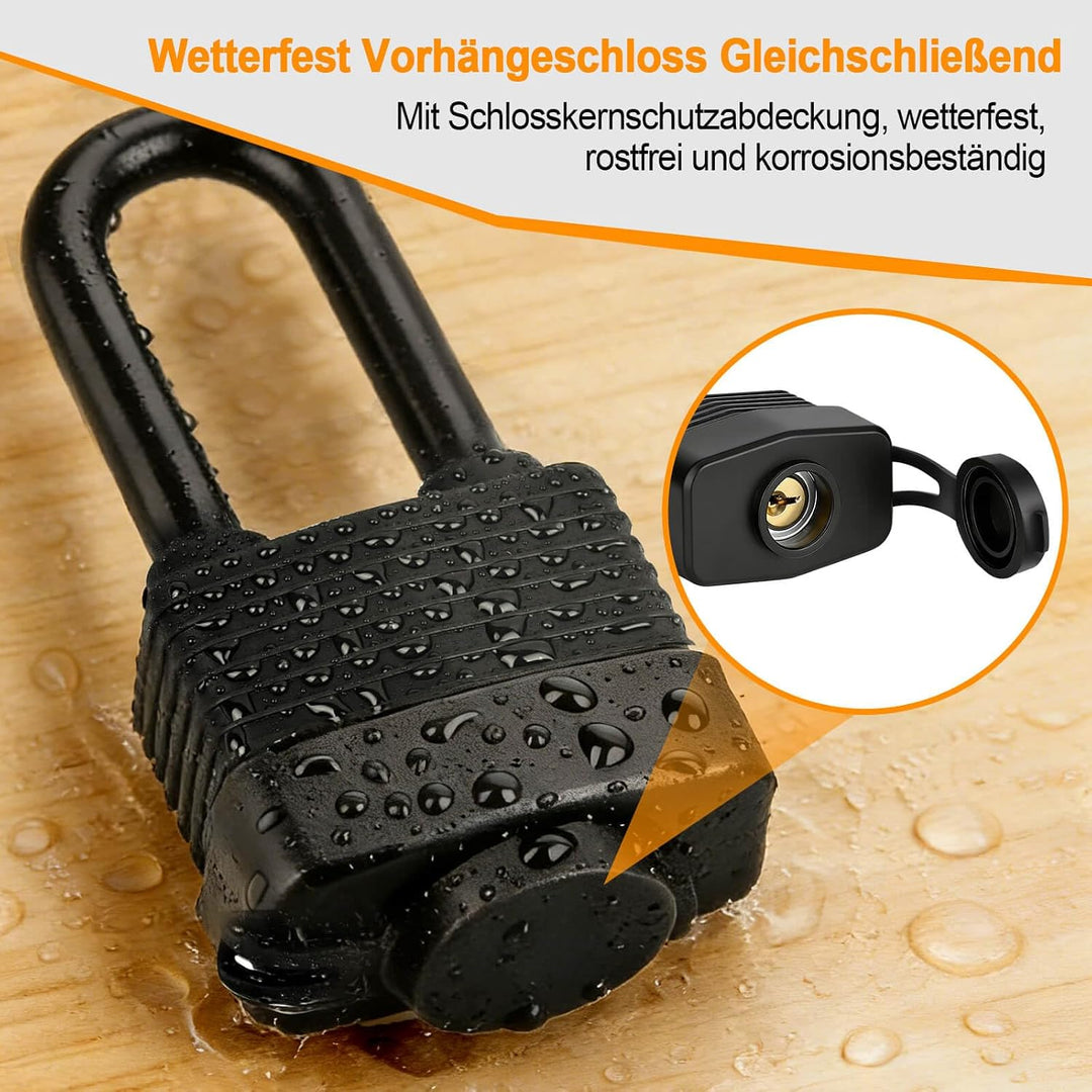 Vorhängeschloss Gleichschliessend Wetterfest Wasserdicht Padlock Schloss Sicherheitsschloss Schlösse