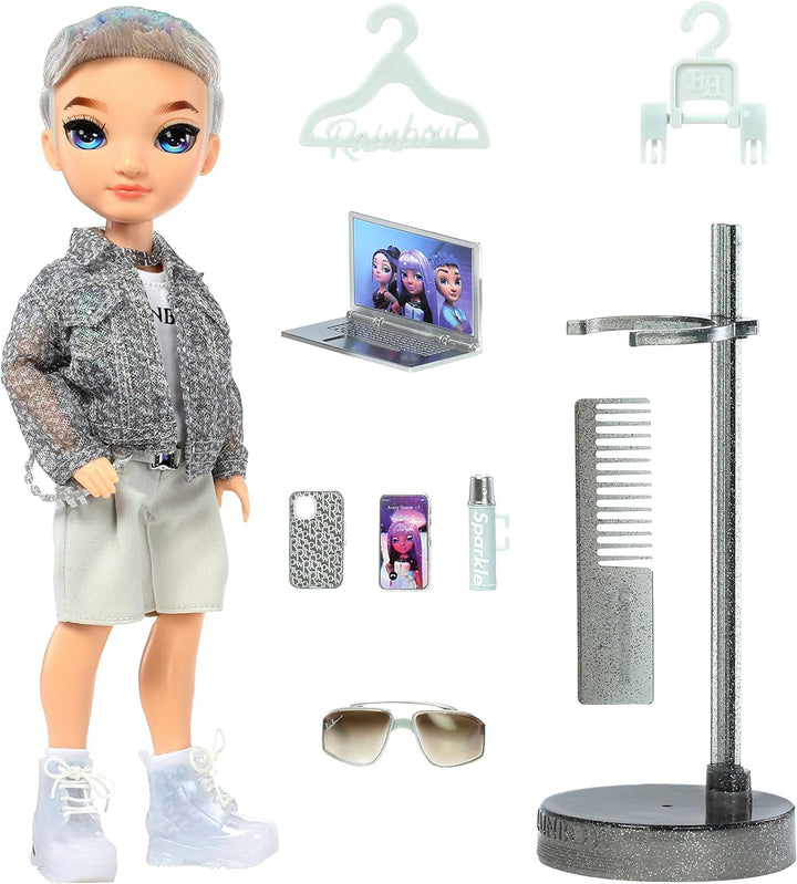 Rainbow High Modepuppe – Aidan Russel - Lila Junge Puppe – Modisches Outfit &amp; 10+ Bunte Spiel-Access