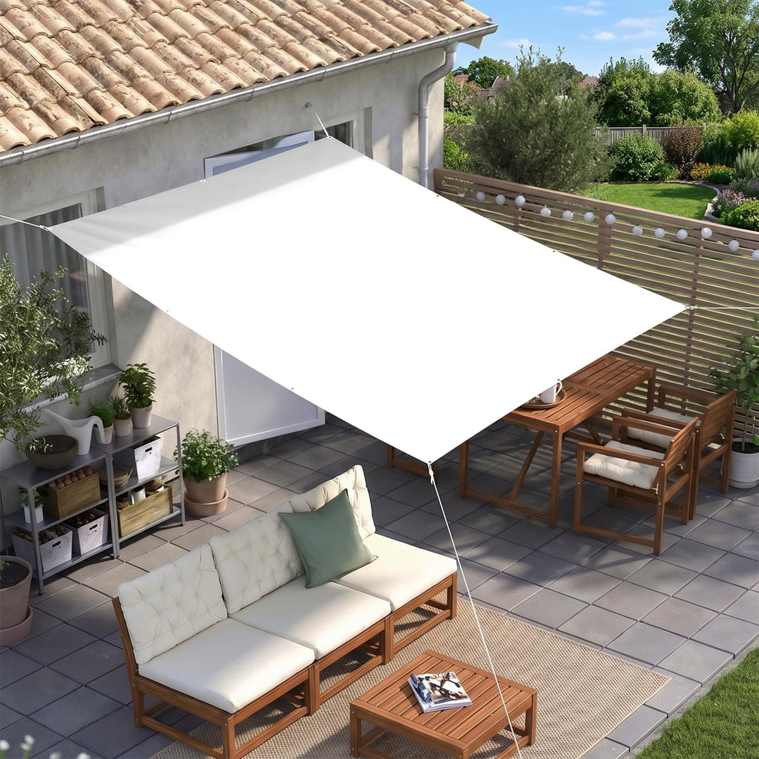 Sunnylaxx 2x3m Sonnensegel Wasserdicht Rechteckig Weiss Weiss 2x3m, Weiss 2x3m
