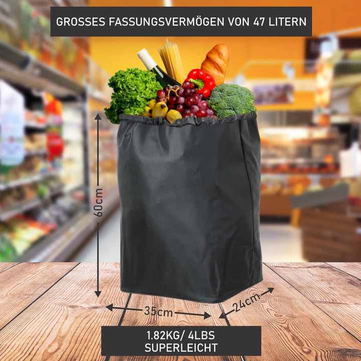 Hoppa Large 27", Schwarz, Leichtes und strapazierfähiges Microfaser Material, Einkaufs Trolley auf R
