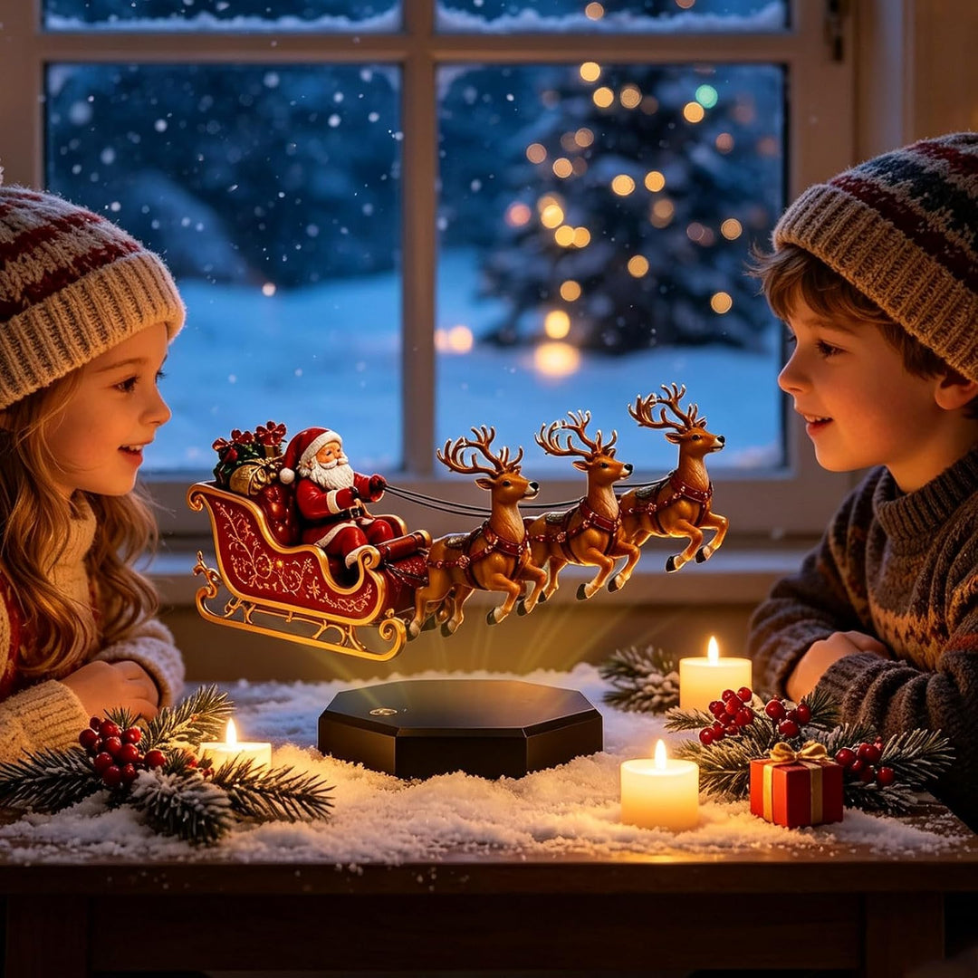 Schwimmender Weihnachtsmannschlitten, fliegender Schlitten Weihnachtsmanns