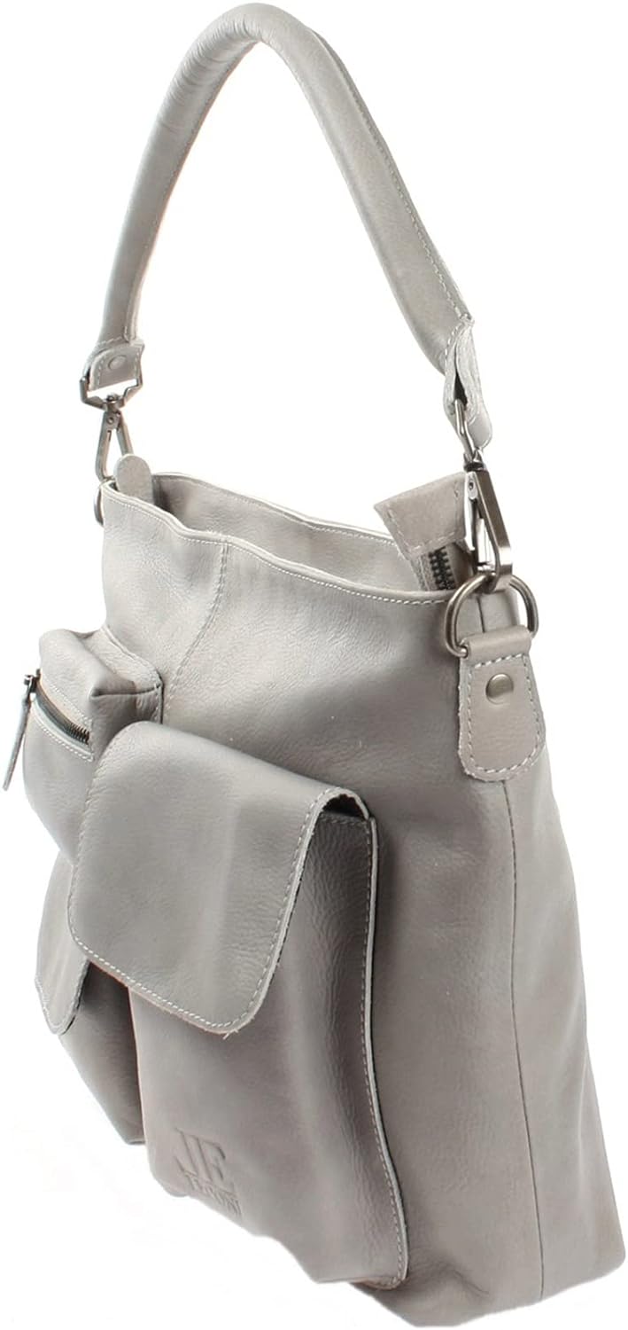 LECONI Schultertasche Ledertasche für Damen Vintage-Look echtes Leder Natur grosser Shopper Lederhan