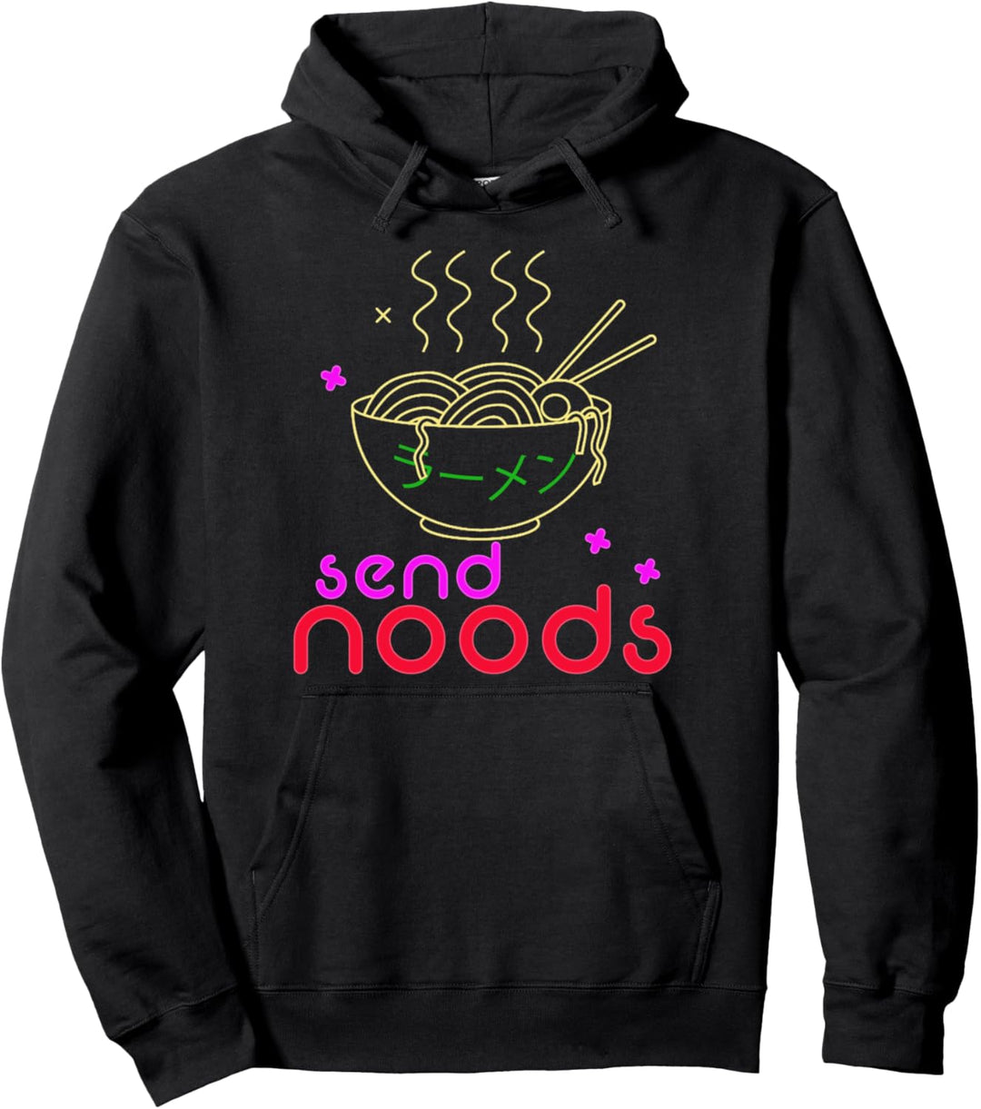 Funny Noodles Send Noods Japanese Ramen Pullover Hoodie