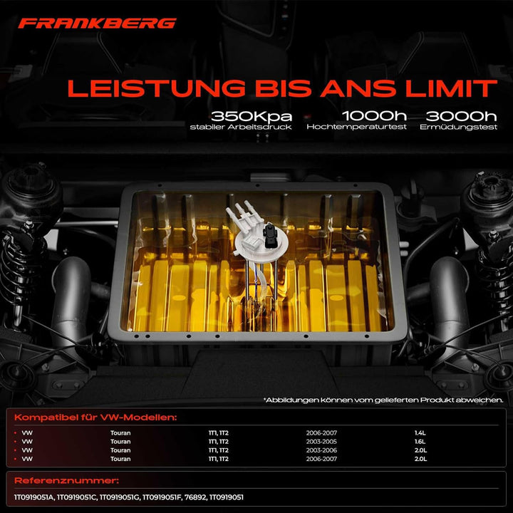 Kraftstoffpumpe Benzinpumpe für T-o-u-r-a-n 1T1 1T2 1.4L 1.6L 2.0L Benzin 2003-2007 1T0919051F