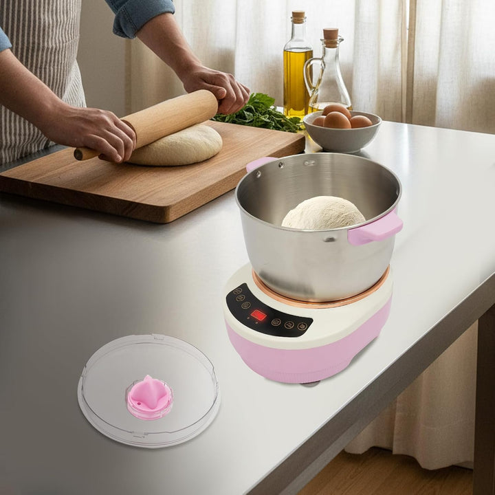 Teigmaschine, 7L Teigknetmaschine mit Knet- und Fermentationsfunktion (Rosa), Rosa