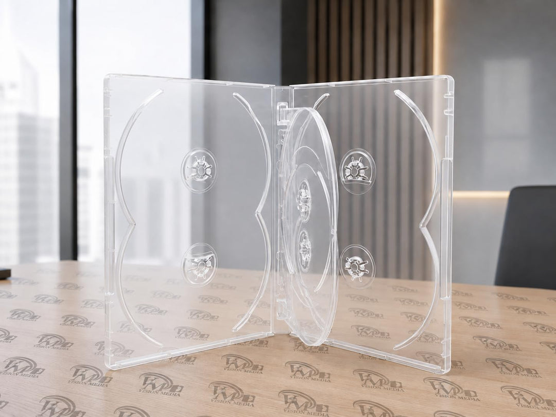 Vision Medien - 6 way Super Clear Multi DVD/CD Tasche (10 Stücke) 14 mm Rückenbreite