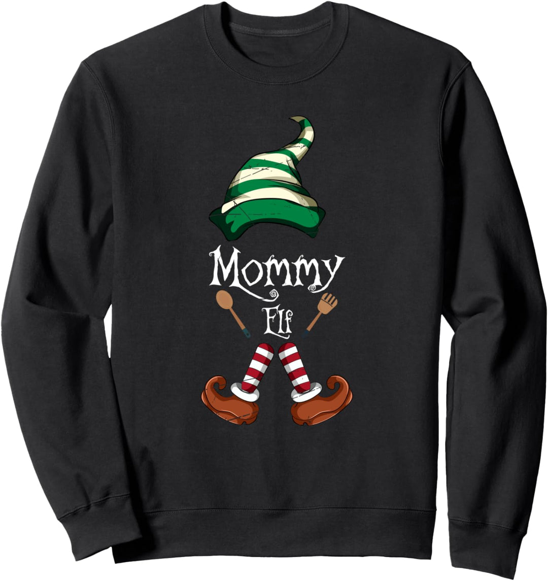 Partnerlook Pajama Party Geschenk Elfen Mama Sweatshirt