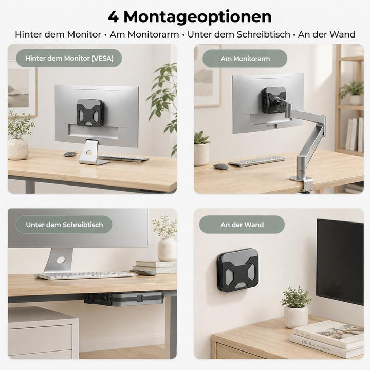 Yaotieci Metall Halterung für Mac Mini M1 / M2 / M2 Pro 2011-2023, Untertisch- &amp; Wandhalterung, VESA