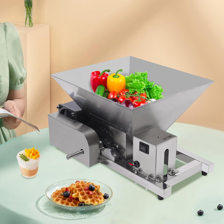 Elektrische Obstmühle aus Edelstahl – Zerkleinerungsmaschine für Obst, Brot und Zucker – 60W Motor,