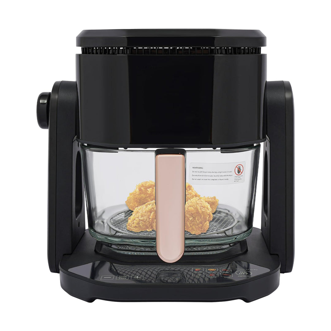 Heissluftfritteuse mit Sichtbarem Glas-Korb 4.5L 1500W Multifunktionale Heissluftfritteuse mit Grill