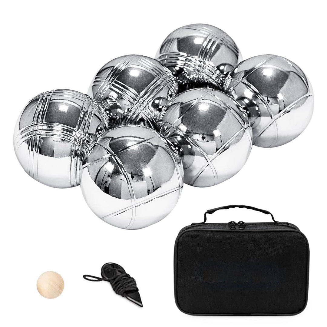 Metal Bocce Ball Game, Metal Bocce Ball Kit, Outdoor Boules Kit, Beach Game Bocce Balls, Complete Ou