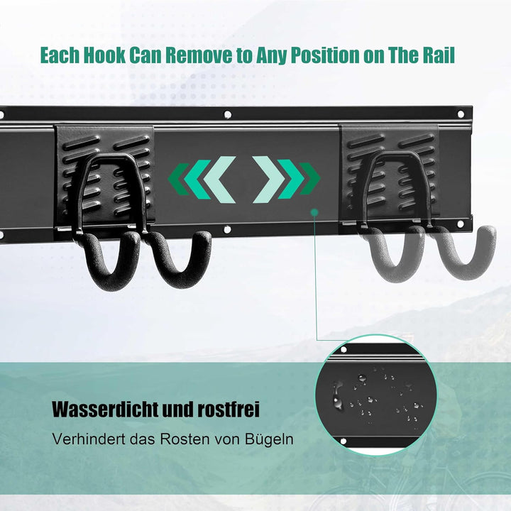 Mimoke Garagen-Wandregal &amp; Werkzeughalter – 4 Paneele, 9 Haken, 162 cm, Robust &amp; Vielseitig, Ideal f