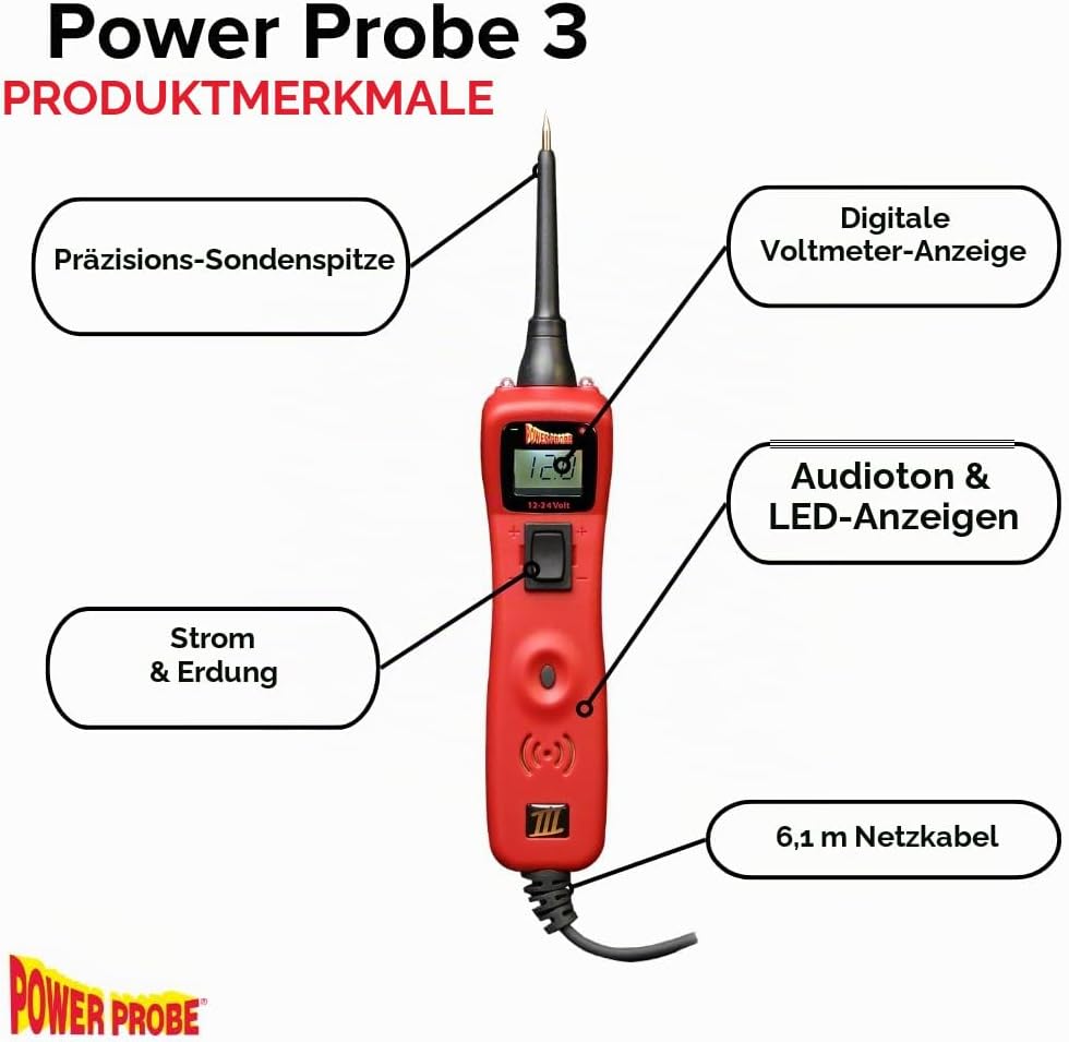 Power Probe 3 Stromsonde Automotive Electrical Circuit Tester Car Tool Automechaniker Werkstatt 12-2