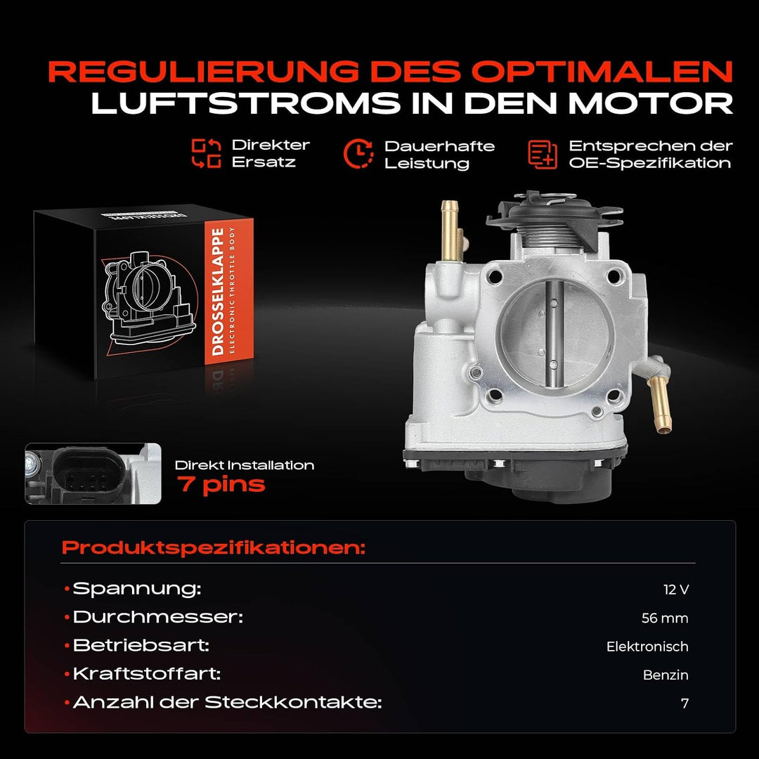 Frankberg Drosselklappenstutzen für Octavia I 1U2 B-o-r-a 1J2 Golf IV 1J1 New Beetle 1C1, 9C1 2.0 Be