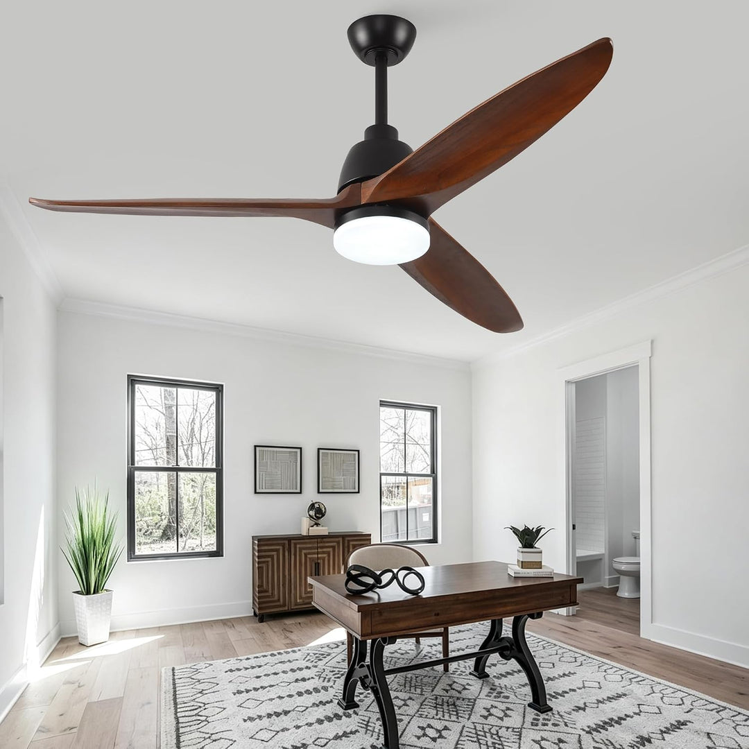Deckenventilator 56 Zoll 3 Holzflügel 3CCT dimmbar 6 Stufen reversibel
