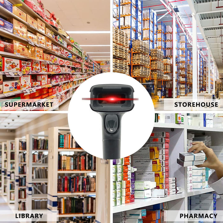 LENVII Kabelgebundener 2D Barcode Scanner-Handheld 1D QR Barcode Scanner USB Barcode Lesegerät Unter