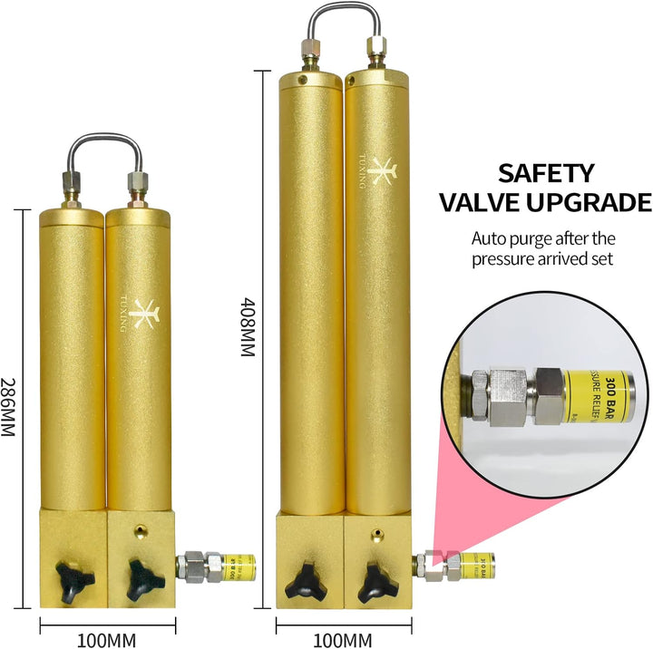 TUXING 30 MPa Hochdruckluftfilter Externer Öl-Wasser-Trenner Zweistufige Filtration für Luftkompress