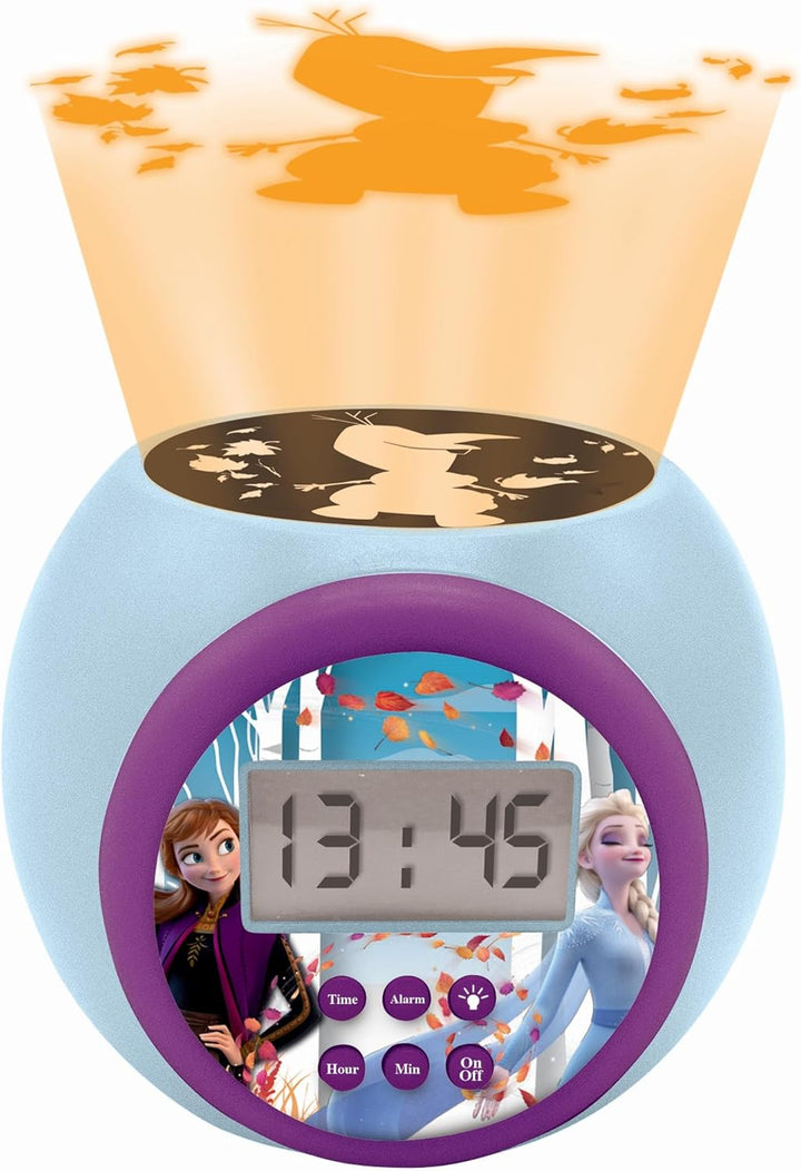 Lexibook - Disney Die Eiskönigin Projector-Wecker Anna ELSA mit Schlummerfunktion und Weckfunktion,